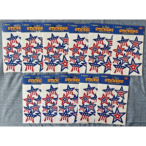 Beistle American Flag Themed Stars Sticker Sheets Lots of 11 #6